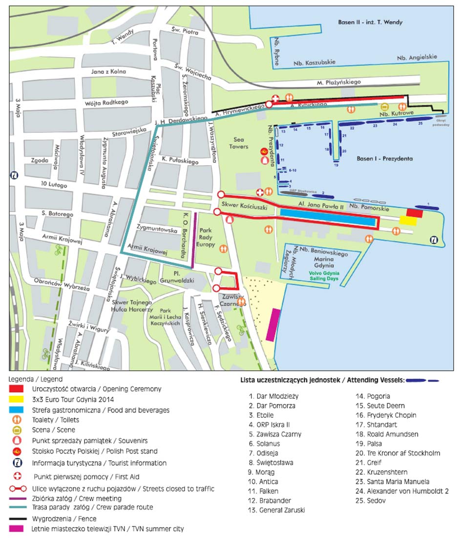 Mapa - Opercaja Żagle Gdyni 2014