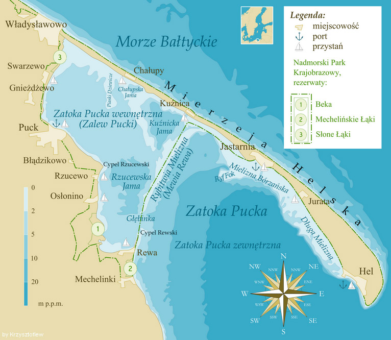 Zatoka Pucka mapa