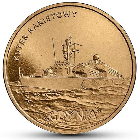 Moneta 2 zł z wizerunkiem ORP Gdynia 2013