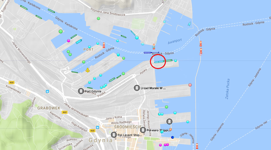 Mapa Kanadyjska fregata HMCS St Johns w Gdyni
