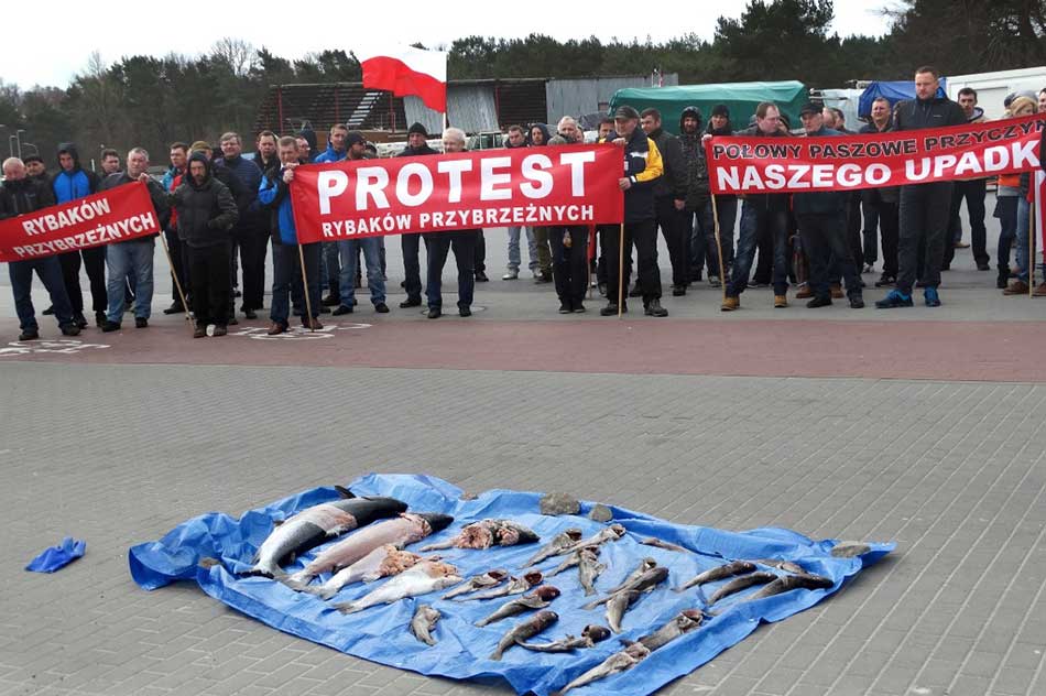 Ustka rybacy protest