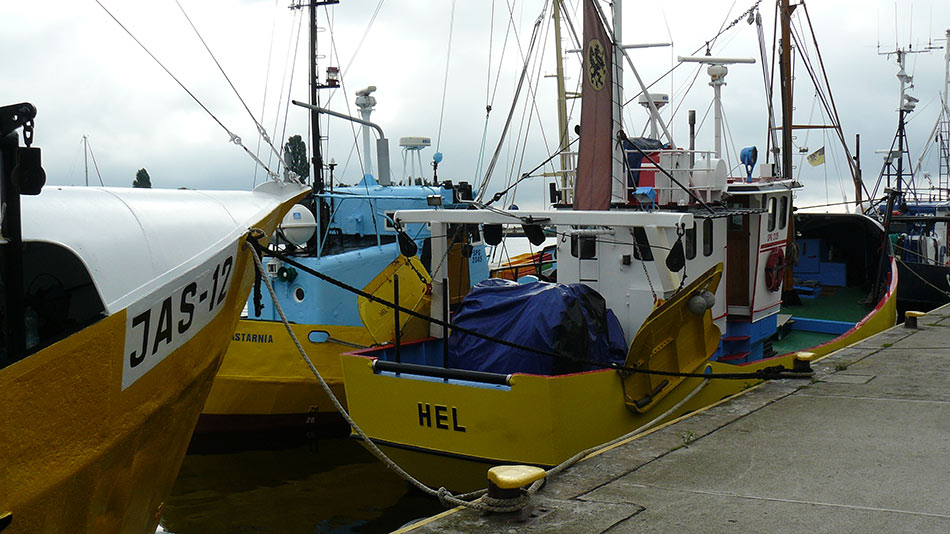 port w Jastarni kutry rybackie