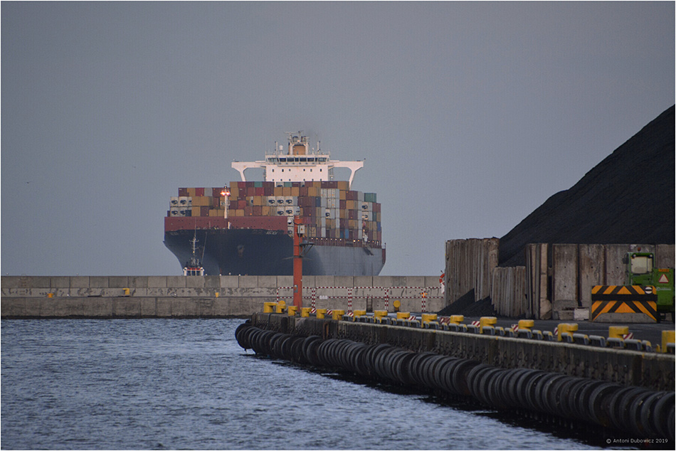 Późne wejście kontenerowca MSC NOA Port Gdynia